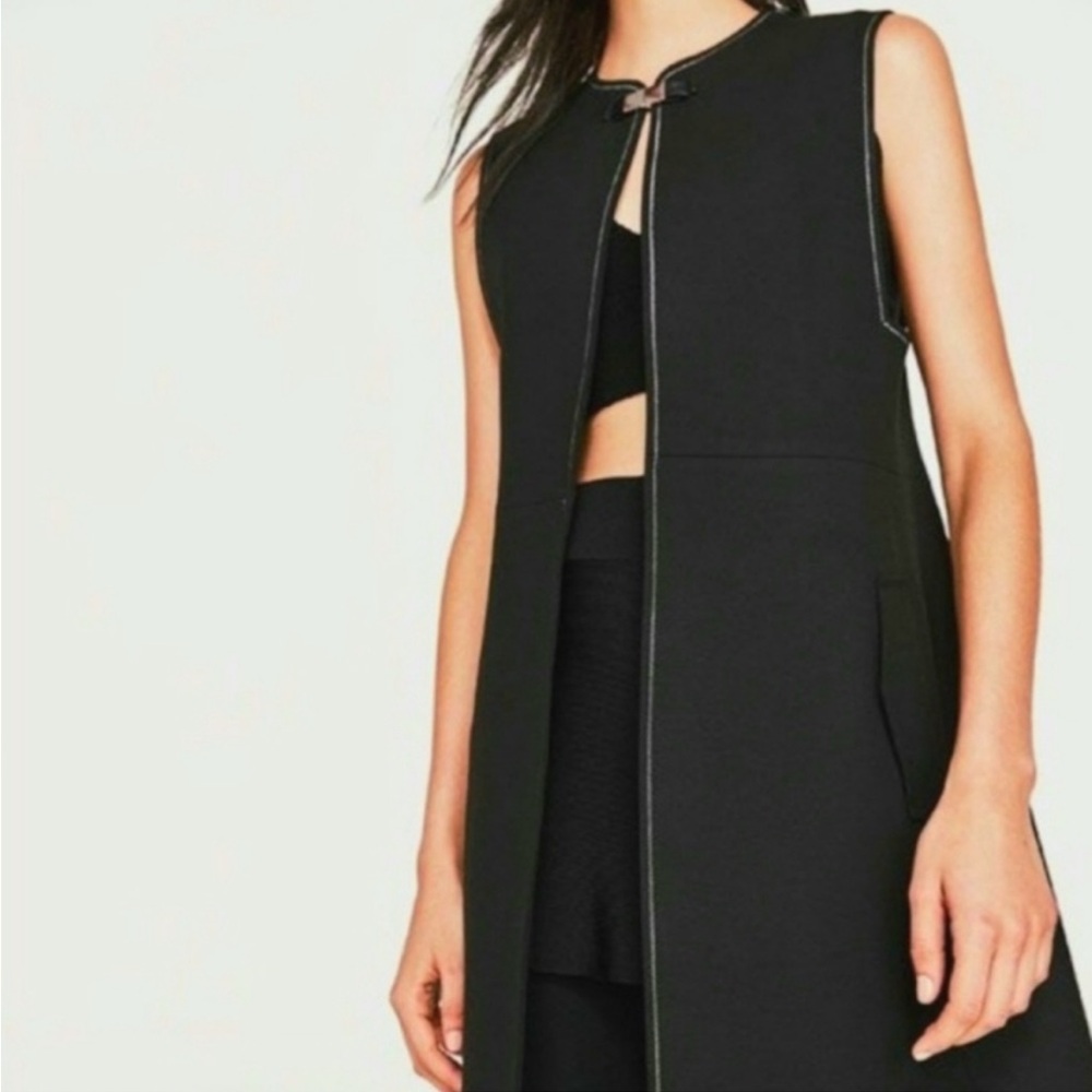 Zara Navy Sleeveless Long Vest